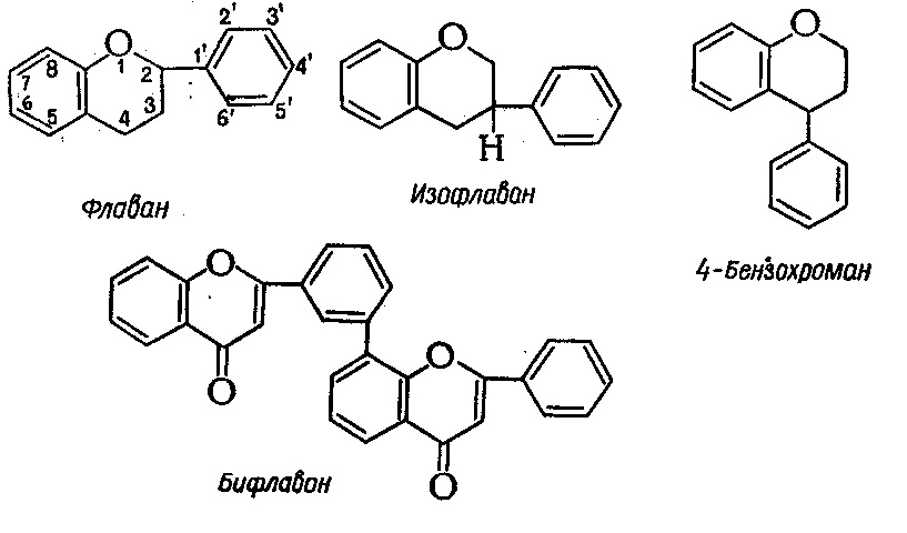 флаван, изофлаван, 4-бензохроман, бифлаван