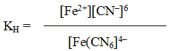 Комплексообразование ионов железа с цианид ионами уравнение